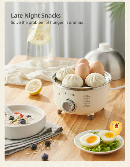 Caldeira elétrica para ovos, 360w, máquina de café da manhã, multicooker, vaporizador automático, panelas para ovos, creme de ovo doméstico, fogão a vapor com temporizador