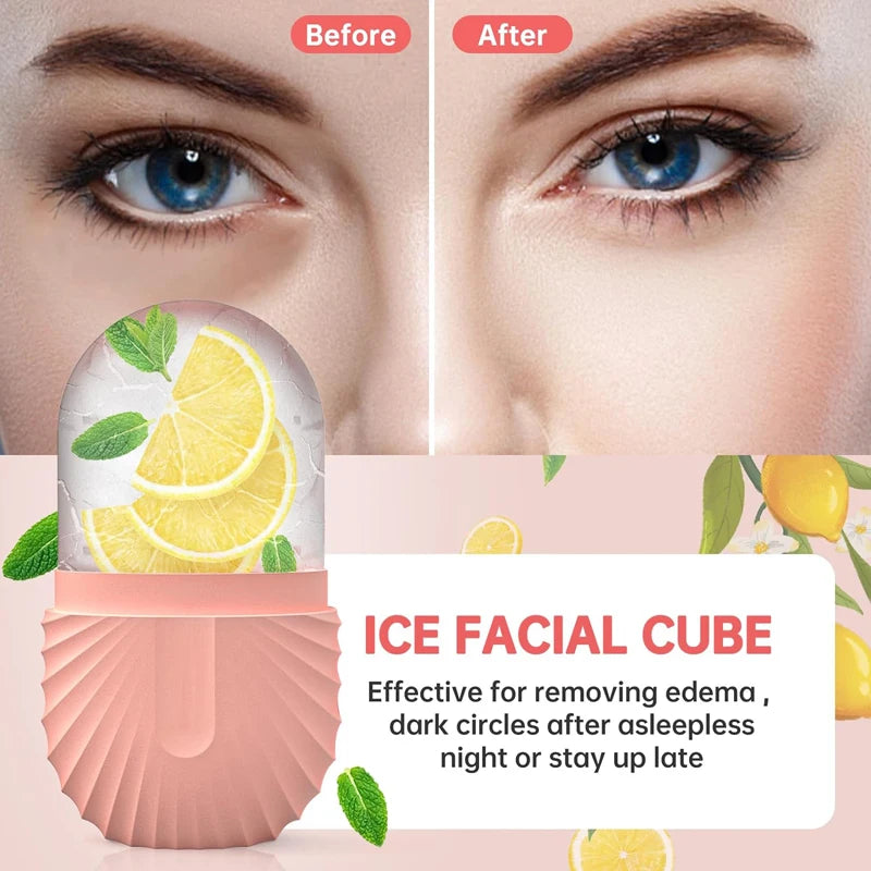 Rolo De Rosto De Gelo Para Massagem De Beleza, Molde De Cubo De Gelo De Silicone para Inchado Dos Olhos, Rolo Facial, Poros De Encolher