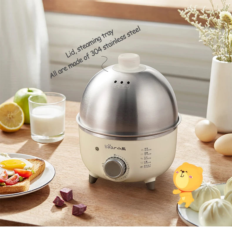 Caldeira elétrica para ovos, 360w, máquina de café da manhã, multicooker, vaporizador automático, panelas para ovos, creme de ovo doméstico, fogão a vapor com temporizador