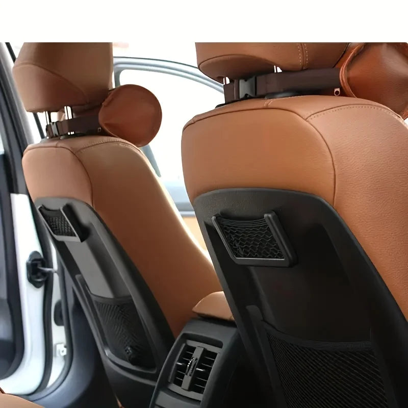 Universal Car Net Pocket Phone Holder Organizer, Saco De Armazenamento, Auto Paste, Acessórios, 20x8cm, 3Pcs
