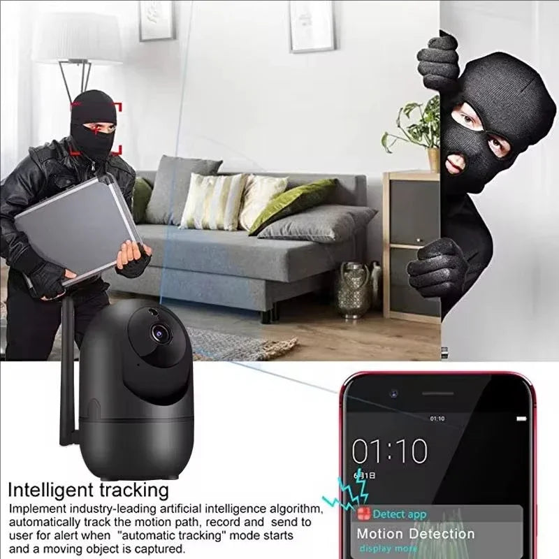 Câmera IP Wi-Fi para Casa Inteligente com Rastreamento Automático 1620P Visão Noturna Completa Rede Sem Fio CCTV Vídeo Câmera de Segurança para Bebês