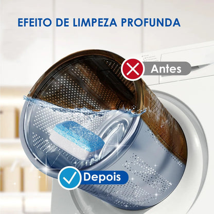 Pastilhas Efervescentes para Limpeza de Máquinas de Lavar Roupa Multifuncionais para Modelos Frontais ou de Superior