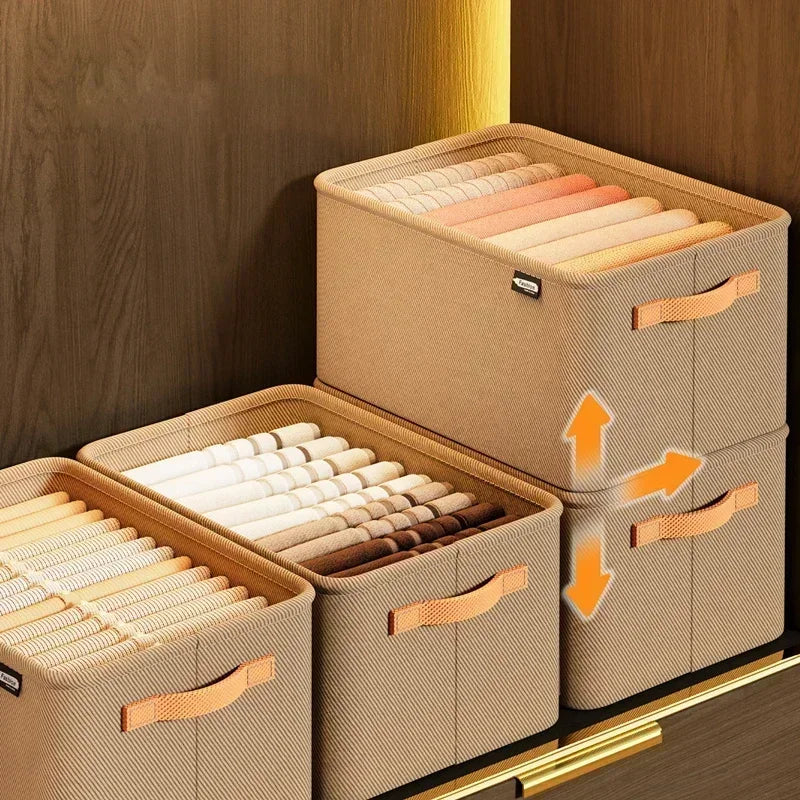 Engrossar roupas organizador calças camisola armários de armazenamento gavetas organizador jeans caixa de armazenamento guarda-roupa organizadores de armazenamento de roupas