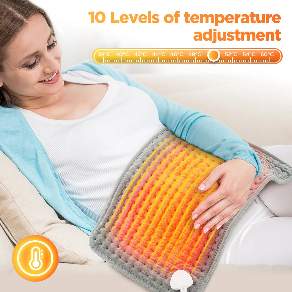 Almofada de aquecimento elétrico cobertor 4 níveis temporizador 10 níveis controle temperatura para ombro pescoço volta coluna perna inverno quente