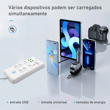 Extensão tomada,Extensão elétrica,Tomada usb,Filtro de linha de tomada,Regua tomadas de energia,Extensao eletrica,110-220V,10A