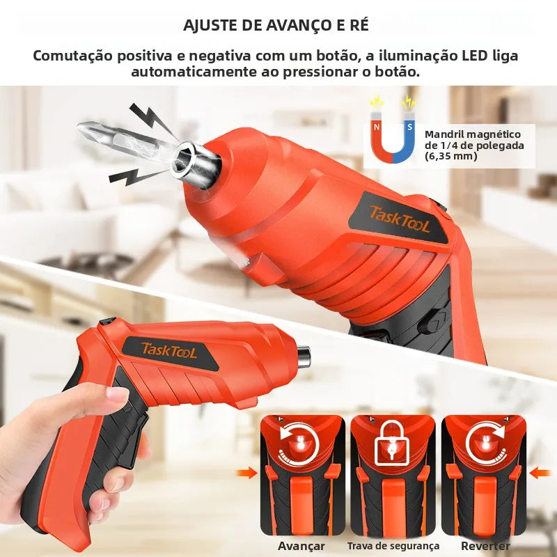 Chave de fenda elétrica dobrável, 47 peças, 4.2v,kit de ferramentas de broca elétrica doméstica para reparo de manutenção novo