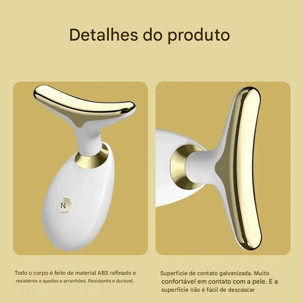 Massageador Facial Profissional Ultrassônico Antirrugas para Linhas de Expressão, Rejuvenescedor de Pele Recarregável