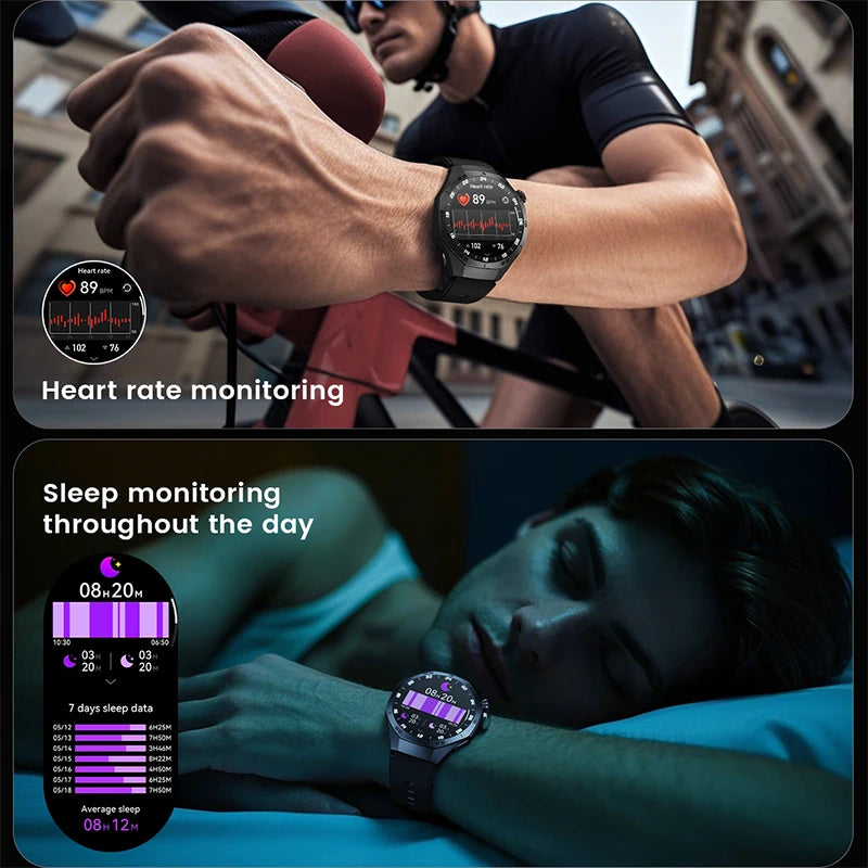 2025new para android e ios relógio inteligente masculino tela amoled gps trajetória de movimento freqüência cardíaca bluetooth chamadas smartwatch à prova dwaterproof água