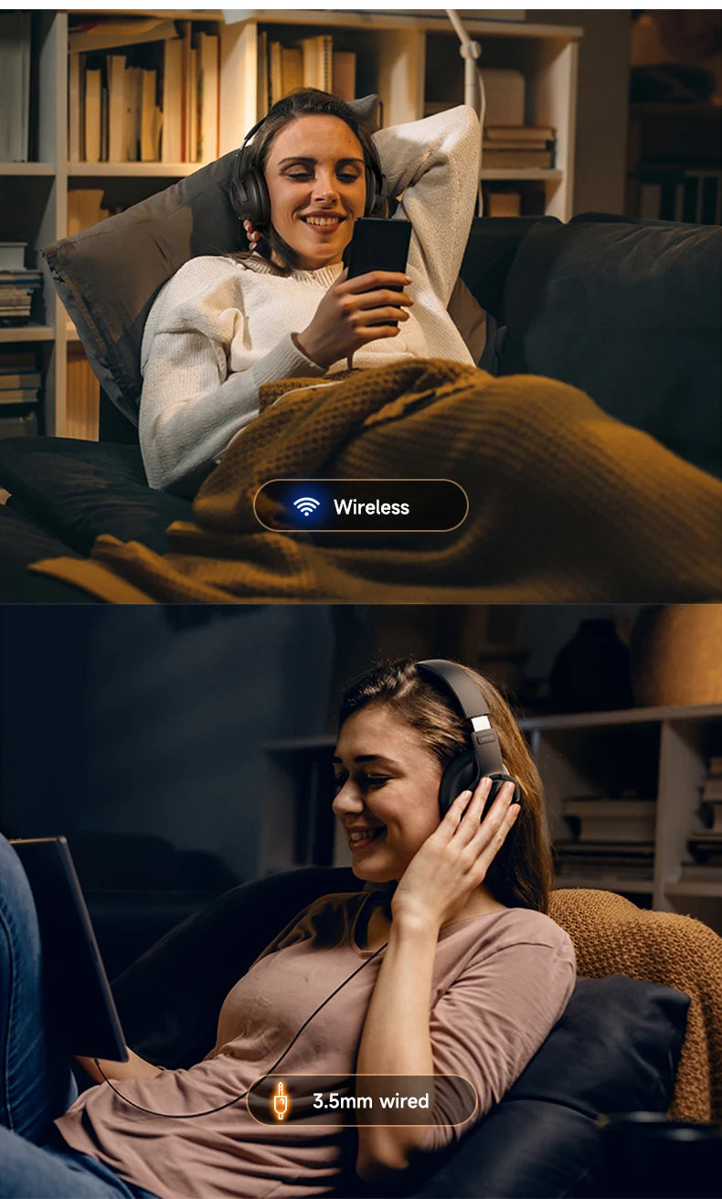 Picun b8 fones de ouvido bluetooth 120h playtime fone de ouvido sem fio bluetooth 3eq modo baixa latência chamadas mãos-livres sobre fones de ouvido