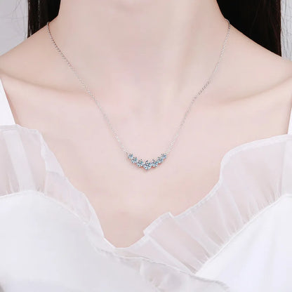 Colar de moissanite para mulheres, joias finas de casamento com certificados, prata esterlina 925 banhada a ouro branco 18k