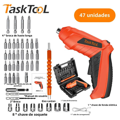 Chave de fenda elétrica dobrável, 47 peças, 4.2v,kit de ferramentas de broca elétrica doméstica para reparo de manutenção novo