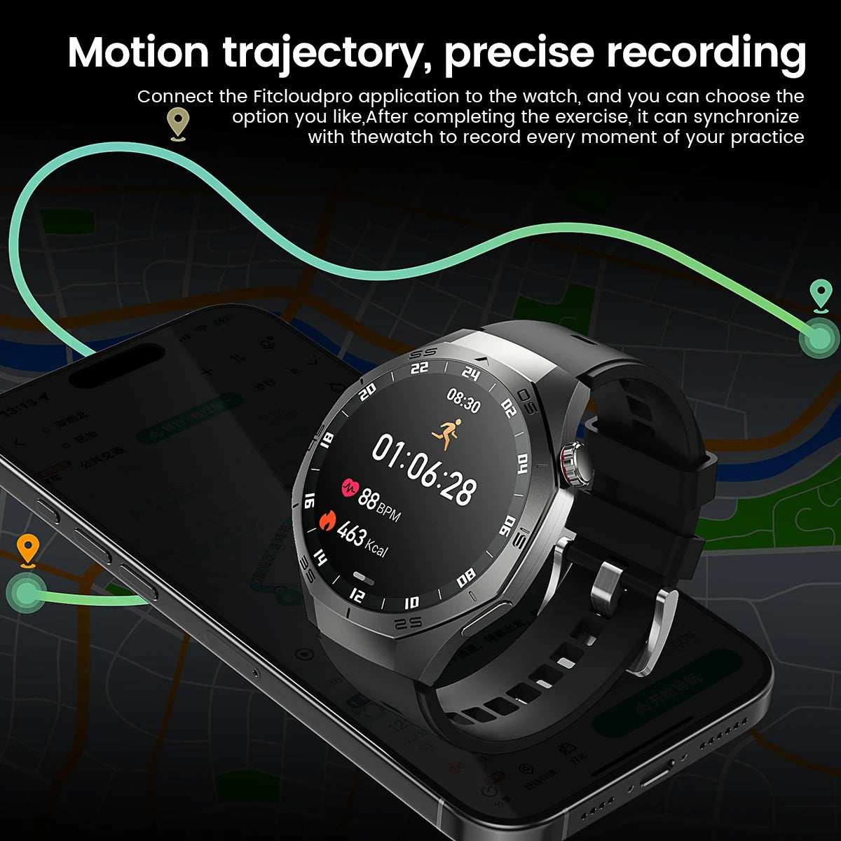 2025new para android e ios relógio inteligente masculino tela amoled gps trajetória de movimento freqüência cardíaca bluetooth chamadas smartwatch à prova dwaterproof água