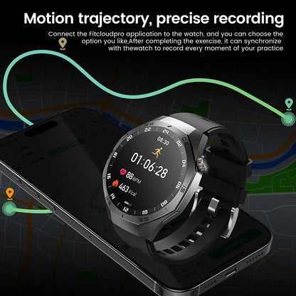 2025new para android e ios relógio inteligente masculino tela amoled gps trajetória de movimento freqüência cardíaca bluetooth chamadas smartwatch à prova dwaterproof água