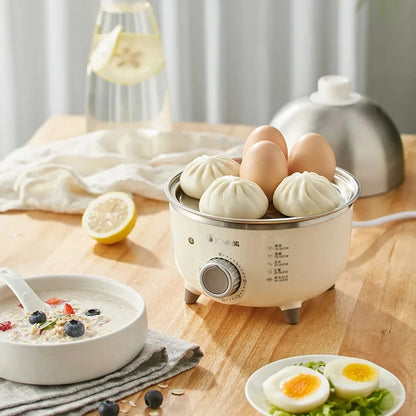 Caldeira elétrica para ovos, 360w, máquina de café da manhã, multicooker, vaporizador automático, panelas para ovos, creme de ovo doméstico, fogão a vapor com temporizador