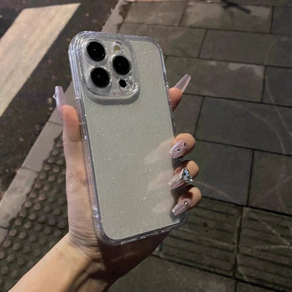 Capa de telefone transparente com glitter macio, para iphone 11 12 13 14 15 16 17 pro max plus air, à prova de choque, silicone transparente