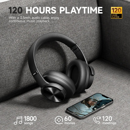 Picun b8 fones de ouvido bluetooth 120h playtime fone de ouvido sem fio bluetooth 3eq modo baixa latência chamadas mãos-livres sobre fones de ouvido