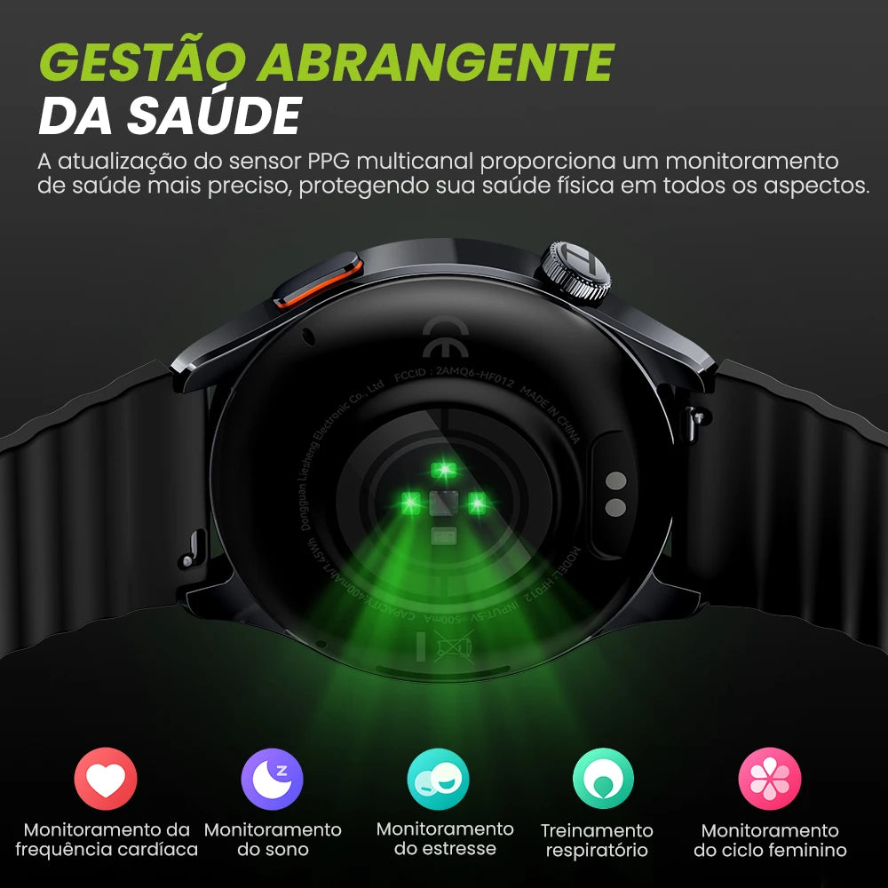 Relógio HAYLOU 4S GPS Smartwatch com Tela HD AMOLED de 1.43”, Posicionamento GPS por 5 Satélites, 120+ Modos de Treino, Relógio Inteligente para Fitness