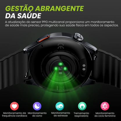 Relógio HAYLOU 4S GPS Smartwatch com Tela HD AMOLED de 1.43”, Posicionamento GPS por 5 Satélites, 120+ Modos de Treino, Relógio Inteligente para Fitness