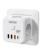LENCENT Extensor de Tomada de Parede com 3 Tomadas AC 3 Portas USB E 1 Tipo C 7-em 1 EU Plug Charger On/Off Switch para Casa