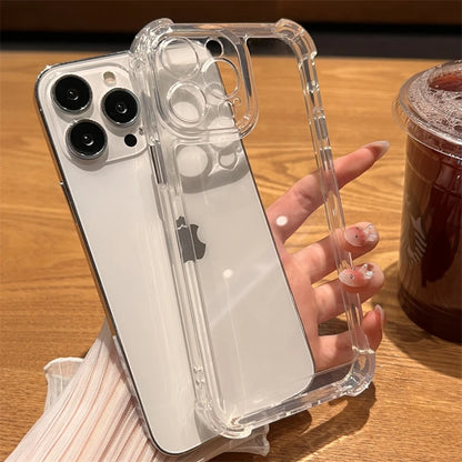 Luxo à prova de choque caso transparente para iphone 17 16 15 14 13 12 11 pro max xxs xr max 7 8 plus se claro macio pára-choques casos capa