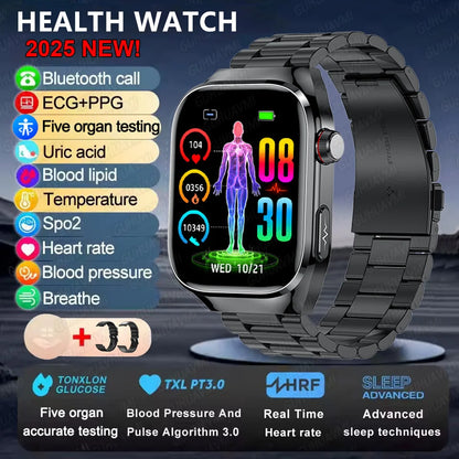 2025new micro exame físico relógio inteligente para homens ácido úrico gordura corporal cinco órgãos relógios de saúde bluetooth chamada smartbracelet