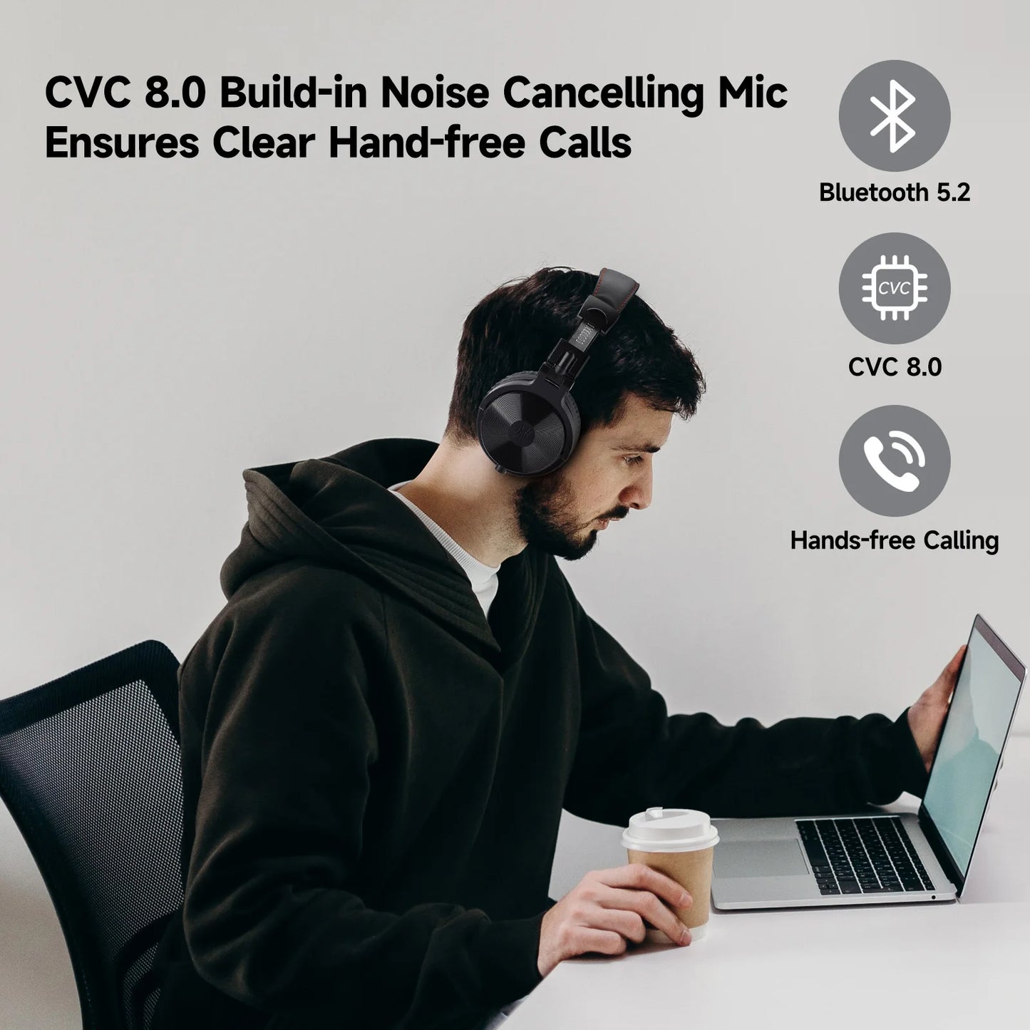 Oneodio pro-c fones de ouvido sem fio bluetooth com microfone 110hr