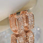 Brincos de argola quadrados de aço inoxidável, cor dourada e prateada para mulheres, luxo brilhante, zircônia cz, brincos geométricos, joias de casamento
