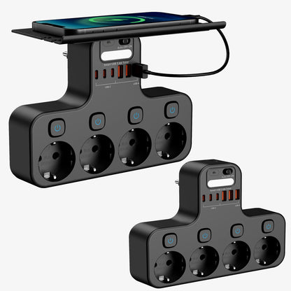 4000w ue plug power strip tomada multifuncional inteligente luz noturna interruptor independente tomada padrão europeu com portas usb c