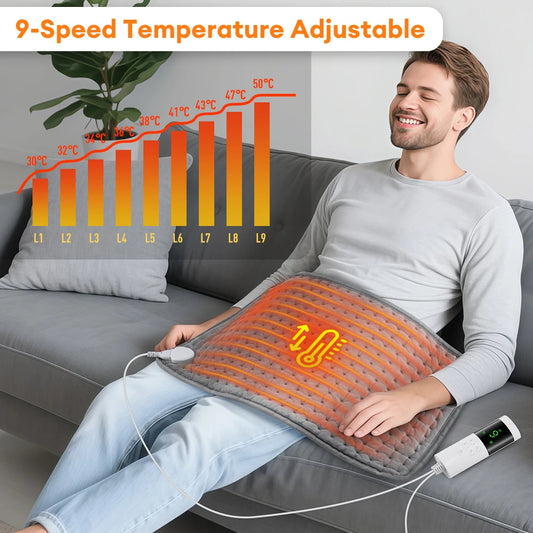 9 nível 4 modo temporizador 30x60cm almofada de aquecimento elétrico cobertor almofada aquecida quente para abdômen ombro joelho pernas inverno quente lavável