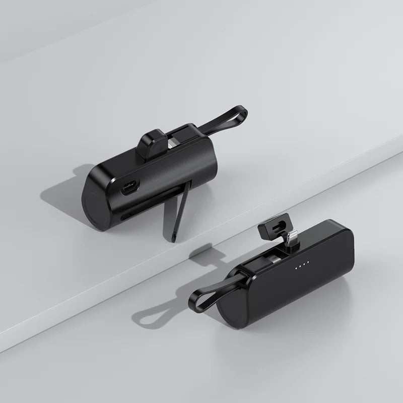 Power Bank 10000mAh Leve com Cabo Embutido Carregador Portátil para Celular Emergência Diária
