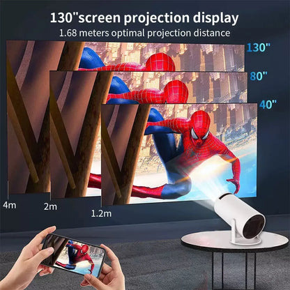 Novo Projetor HY300 4K Android 290ANSI Allwinner H726 BT5.4 1080P 1280*720P Projetor de Cinema em Casa para Uso Externo