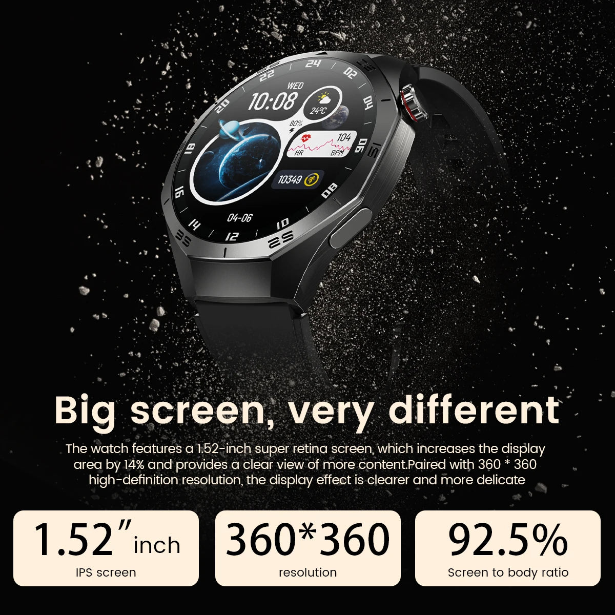 2025new para android e ios relógio inteligente masculino tela amoled gps trajetória de movimento freqüência cardíaca bluetooth chamadas smartwatch à prova dwaterproof água