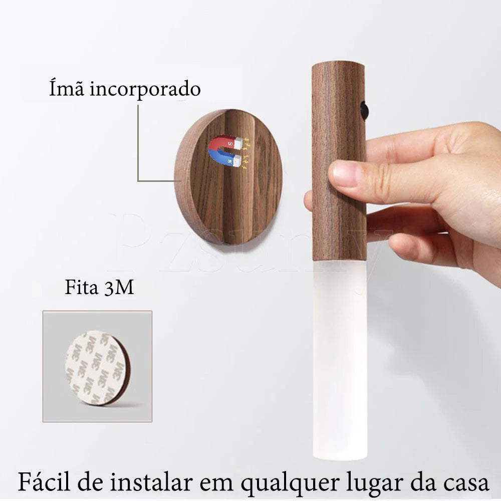 Led Sensor De Movimento Luz Usb Recarregável Lâmpada Cabeceira Luz Da Noite Brilho Ajustável Quarto Escadas