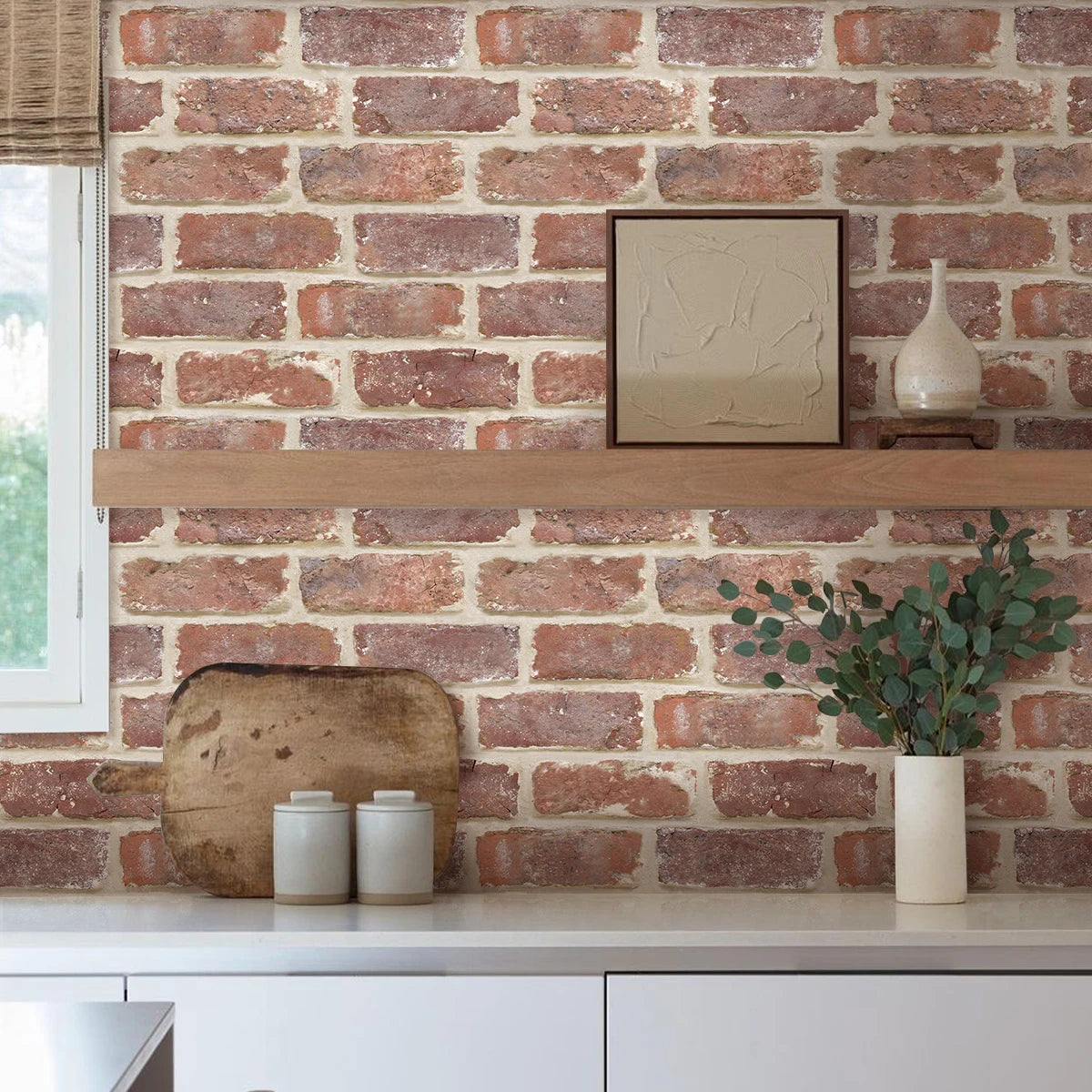 10 painéis de parede 3D descascam e colar, adesivos de parede de tijolo 3D, azulejo adesivo backsplash cozinha, decoração de banheiro