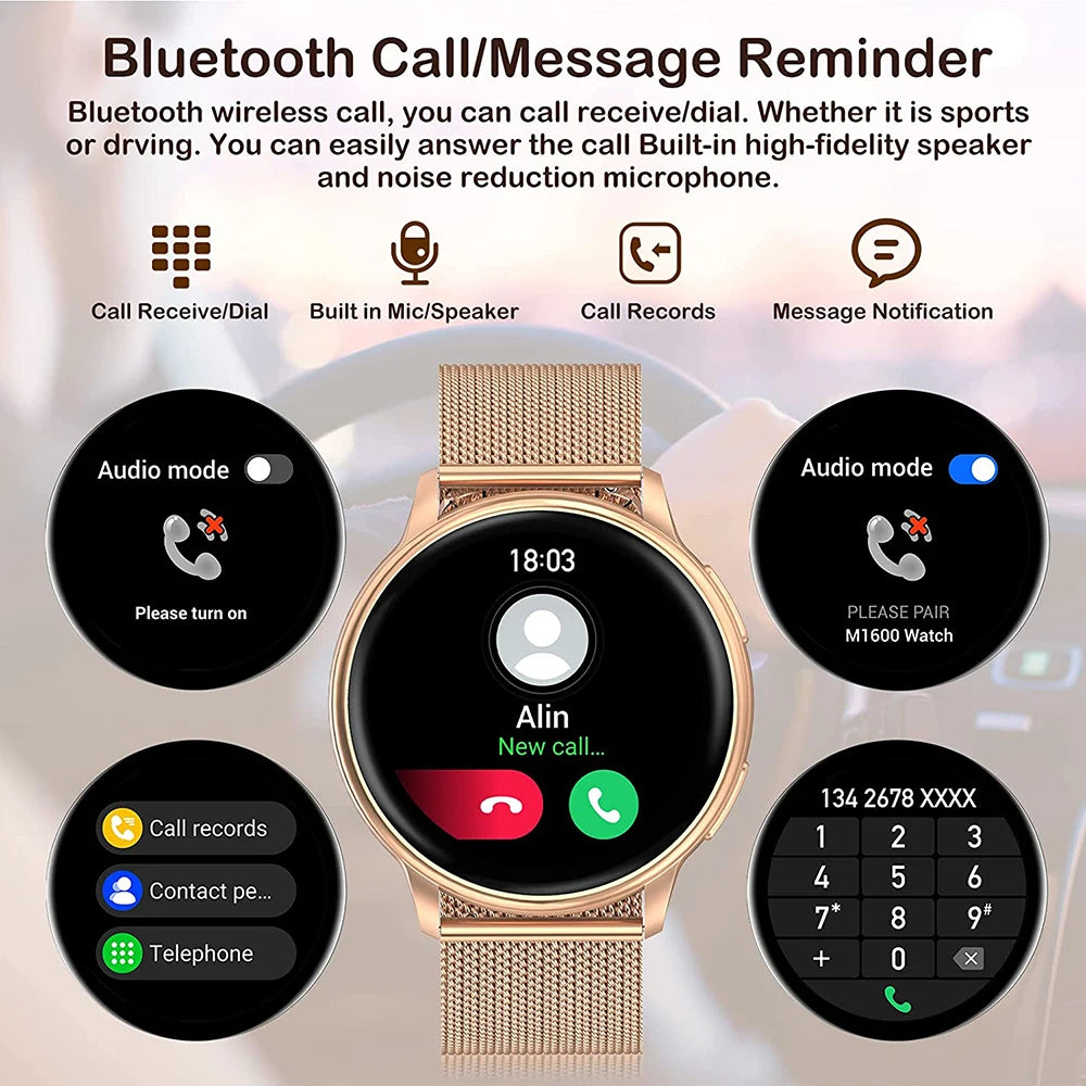 MEVADEN-Bluetooth chamada relógio inteligente para homens e mulheres, relógios personalizados, esporte fitness tracker, freqüência cardíaca, android, ios, y22