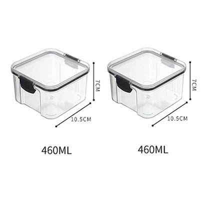 Frasco de armazenamento de alimentos selado transparente Organizador de cozinha de plástico Tanque Multigrain Frascos selados secos empilháveis Conjunto de 5pcs