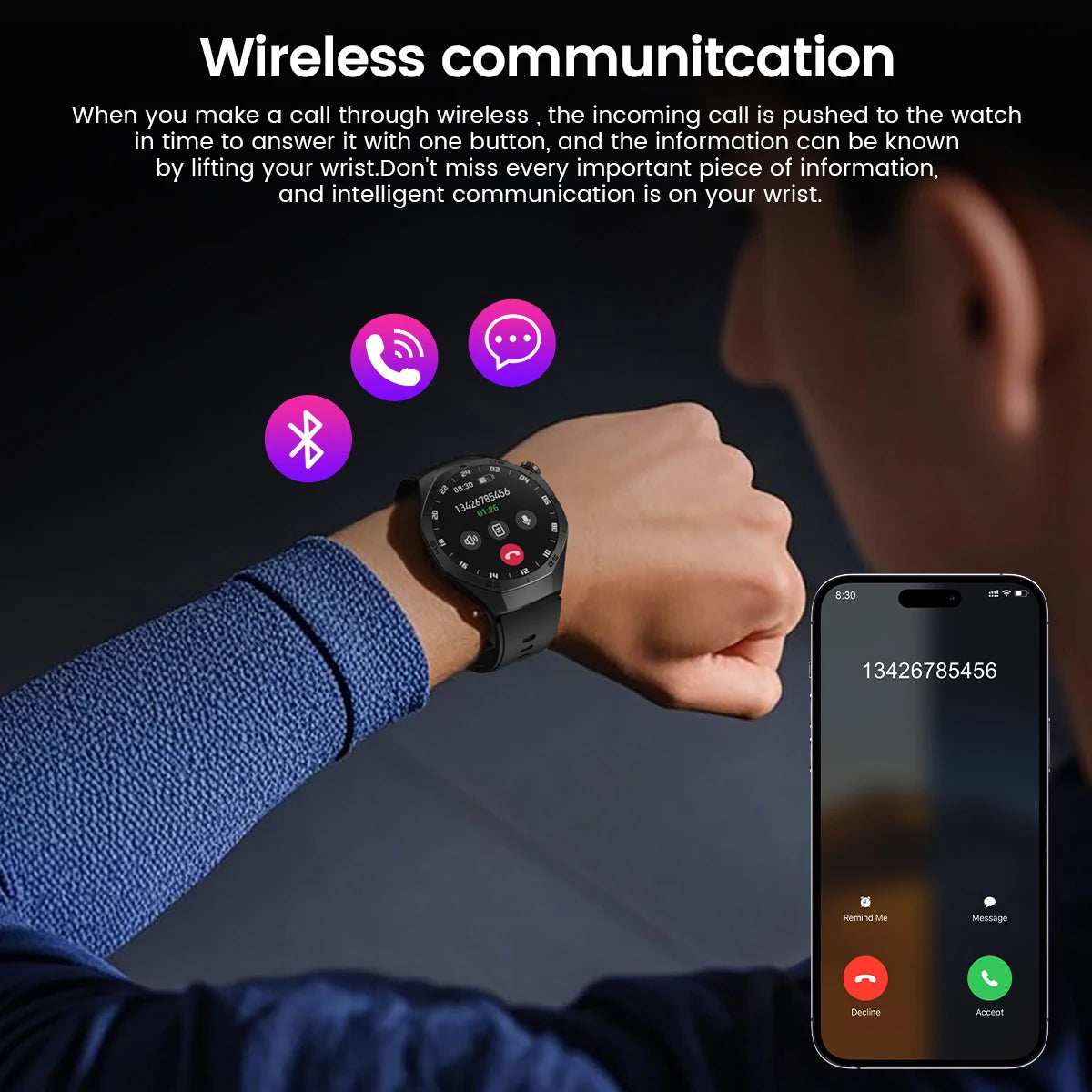 2025new para android e ios relógio inteligente masculino tela amoled gps trajetória de movimento freqüência cardíaca bluetooth chamadas smartwatch à prova dwaterproof água