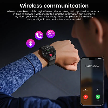 2025new para android e ios relógio inteligente masculino tela amoled gps trajetória de movimento freqüência cardíaca bluetooth chamadas smartwatch à prova dwaterproof água