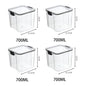 Frasco de armazenamento de alimentos selado transparente Organizador de cozinha de plástico Tanque Multigrain Frascos selados secos empilháveis Conjunto de 5pcs