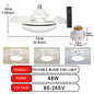 Ventilador de teto LED 30W E27 com controle remoto para escurecimento, adequado para sala de estar, estudo, uso doméstico, 110-265V