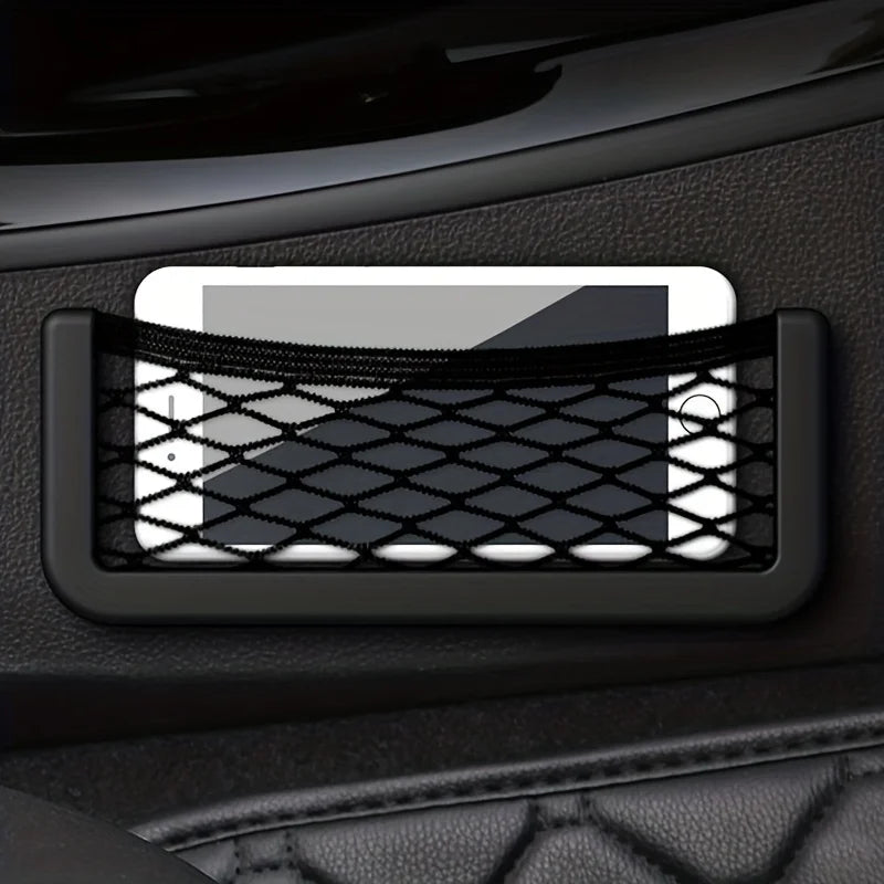 Universal Car Net Pocket Phone Holder Organizer, Saco De Armazenamento, Auto Paste, Acessórios, 20x8cm, 3Pcs