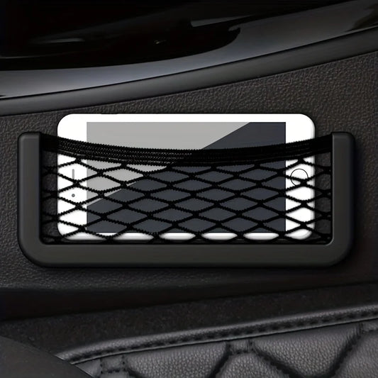 Universal Car Net Pocket Phone Holder Organizer, Saco De Armazenamento, Auto Paste, Acessórios, 20x8cm, 3Pcs