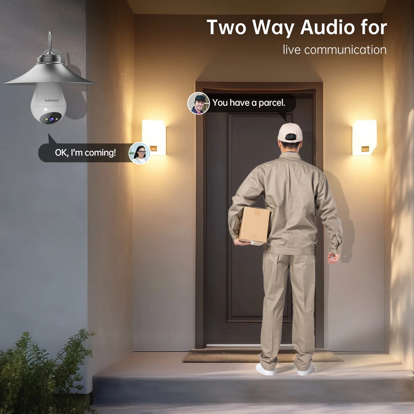 Lenovo 3mp e27 lâmpada ip wifi câmera de vigilância de vídeo interna cor noite ai rastreamento casa inteligente monitor do bebê câmera cctv