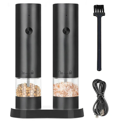 Moedor elétrico recarregável usb de sal e pimenta, aspereza ajustável, grande capacidade, moedores de especiarias automáticos, ferramenta de cozinha