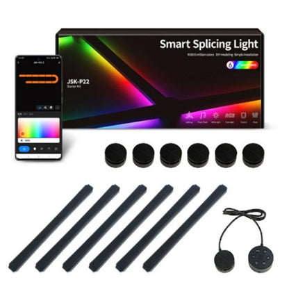 Luz de emenda diy atmosfera luz rgb inteligente luz de parede lâmpada controle voz para sala esports quarto barra decoração luz da noite