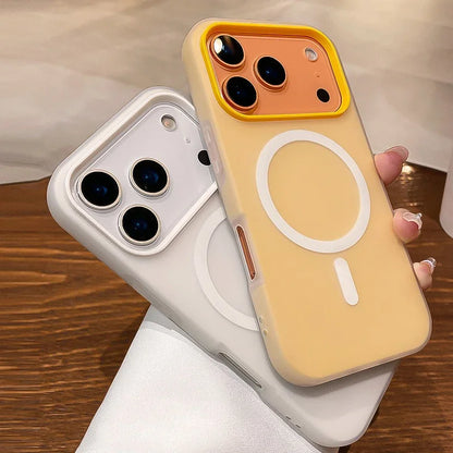 Luxo 2 em 1 magnético à prova de choque para iphone 17 pro max ar 16 15 14 plus 13 12 11 silicone líquido