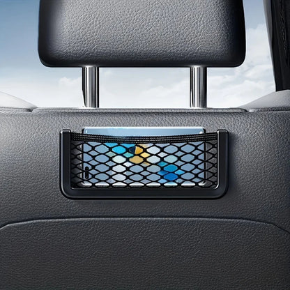 Universal Car Net Pocket Phone Holder Organizer, Saco De Armazenamento, Auto Paste, Acessórios, 20x8cm, 3Pcs