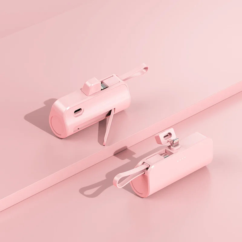 Power Bank 10000mAh Leve com Cabo Embutido Carregador Portátil para Celular Emergência Diária