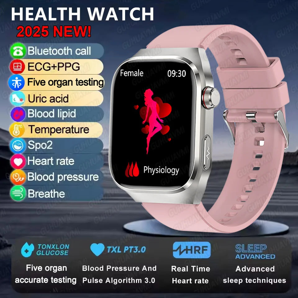 2025new micro exame físico relógio inteligente para homens ácido úrico gordura corporal cinco órgãos relógios de saúde bluetooth chamada smartbracelet