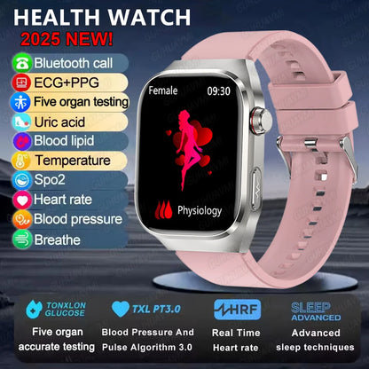 2025new micro exame físico relógio inteligente para homens ácido úrico gordura corporal cinco órgãos relógios de saúde bluetooth chamada smartbracelet